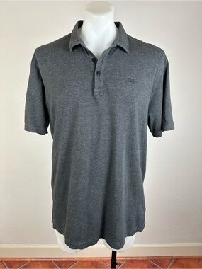 Travis Mathew Lightweight Golf Polo in Charcoal Stripe